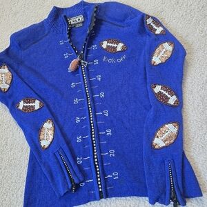 Rare BERÉK Takako Sakon Size Small Football Zip Cardigan Sweater